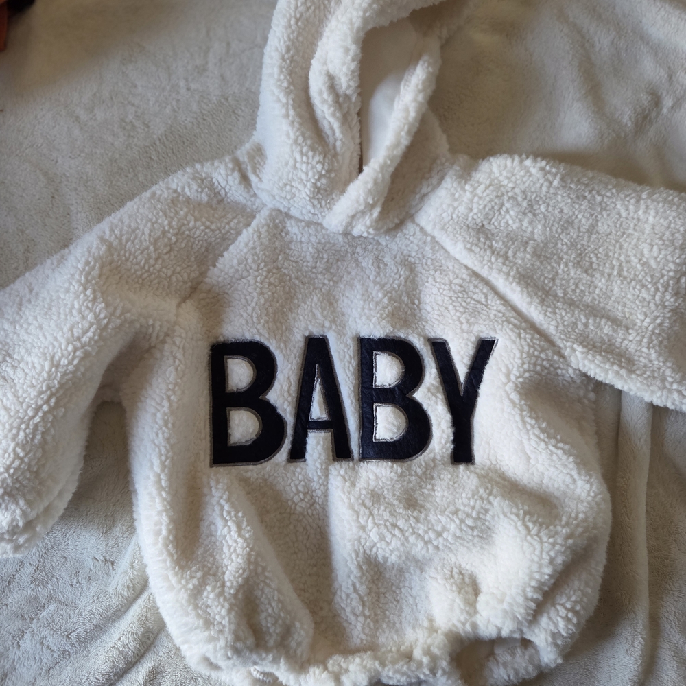 SHEIN White Fleece Baby Hoodie